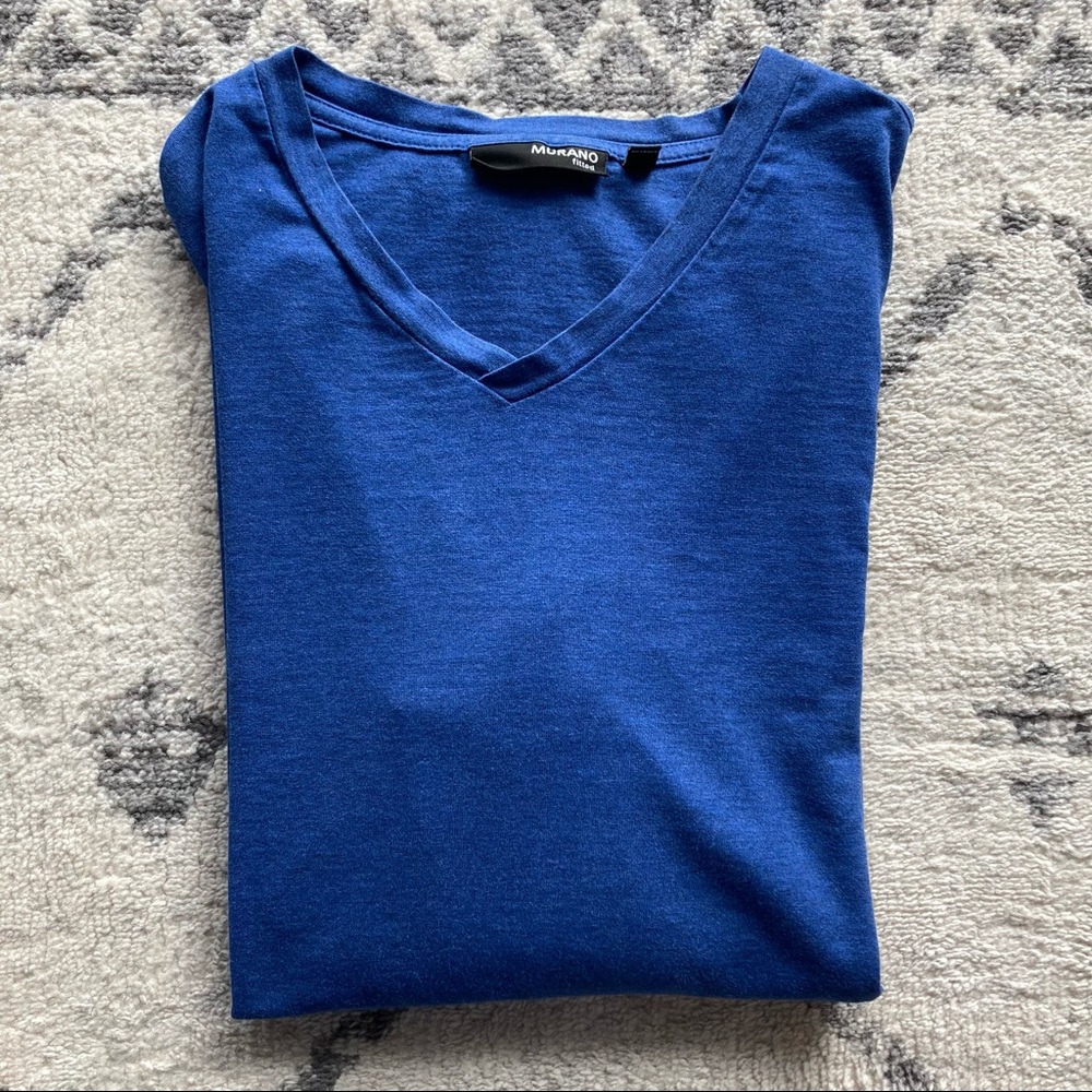 Murano Blue Long Sleeve 100% Cotton Shirt Mens Large